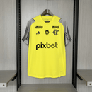 Camisa do Flamengo Treino 24/25 Amarela (Com patrocinio)
