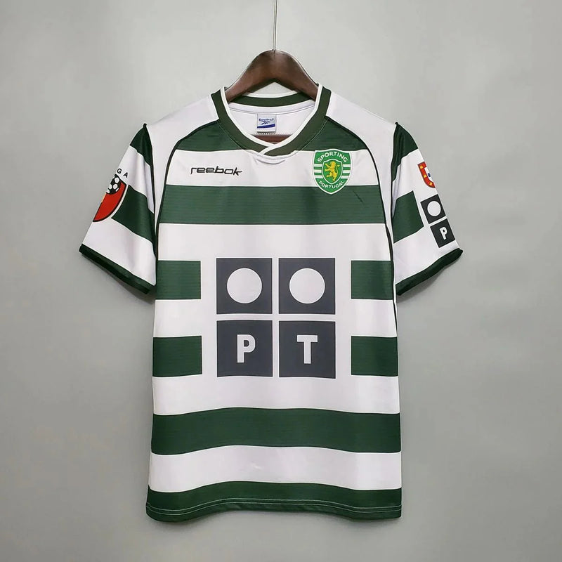 Camisa Retrô Sporting I Home 01/03 - - Verde e Branca